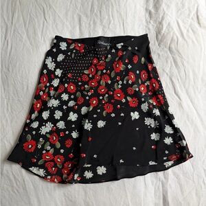 Realisation Par Black and Red Floral Mini Skirt